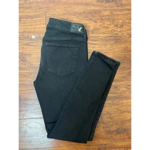 American Eagle schwarze Twill Jegging Größe 8  - Bild 1 von 6