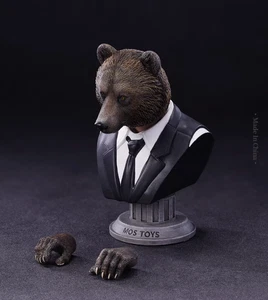 MOSTOYS Brown Bear Head Sculpture Compatible with 1/6 Scale Figures Ornament - Picture 1 of 6