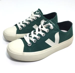 Veja Wata II Canvas Low Top Sneakers Shoes Green White Women's US Size 4 - Picture 1 of 14