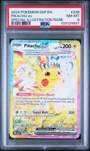 Pikachu EX PSA 8 Surging Sparks 238 Sir 2024 Pokemon SSP und - Bild 1 von 3