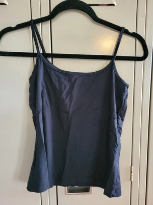 Camiseta sin mangas Banana Republic para mujer pequeña negra cami elástica correa de espagueti Foto 1 de 4
