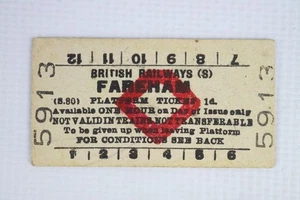 BR British Railways (S) Platform Ticket Fareham Station - Picture 1 of 2