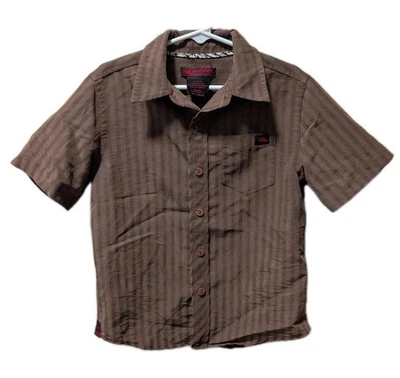 Camisa Tony Hawk Marrón Manga Corta Con Botones Niños Talla 5/6 Marrón A Rayas Foto 1 de 4