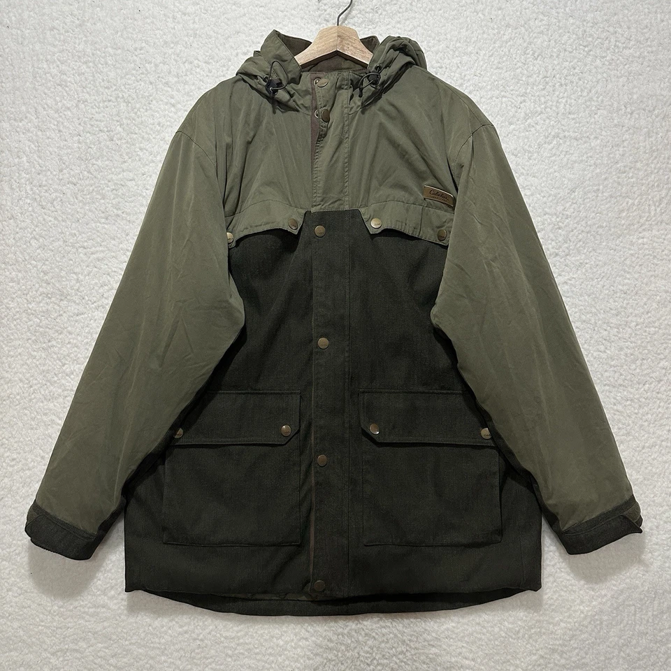 Cabela's Men's Green Full Zip Quilted Lined Hooded Flap Pocket Jacket Size XL - Image 1 of 4