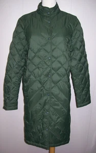 J. Jill Green Snap Front Down Filled Quilted Long Sleeve Long Coat sz Small - Picture 1 of 4
