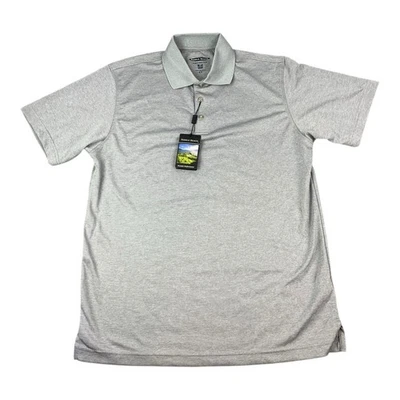 Polo de golf Pebble Beach Premium Performance, gris, talla mediana para hombre” Foto 1 de 4