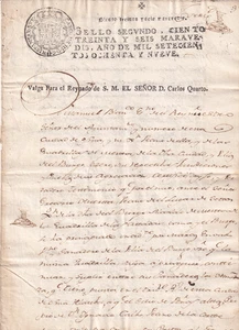 Spain 1789 document stamped paper from Osma, Burgo y Ucero (Soria) Cattle (147) - Picture 1 of 4