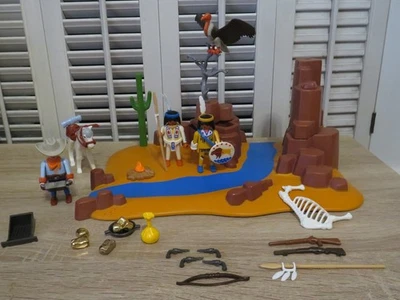 Playmobil Set #4130 Western Super Set ~ Gold Rush, Horses, Accessories Lot - Image 1 of 4