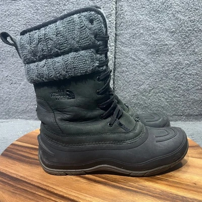 The North Face Women's Waterproof Winter Boots Knit Cuff Black Size 11 - Image 1 of 4