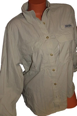 BIMINI BAY ДЛИННЫМ РУКАВОМ БЕЖЕВЫЙ МАЛЕНЬКИЙ ЖЕНЩИН FISHIG РУБАШКА - Изображение 1 из 4