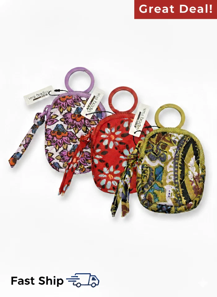 Vera Bradley Charms Lot of 3 – 1 Price for All! Earbuds, Keys, Coins, Lip Balm - Image 1 of 4