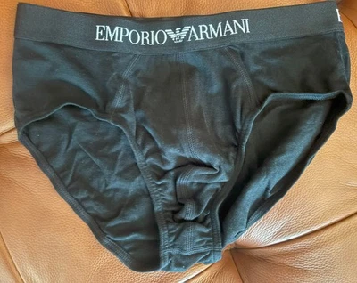 Calzoncillo de algodón elástico negro Emporio Armani para hombre talla pequeña Foto 1 de 2