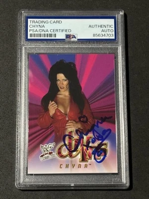 CHYNA 2001 FLEER WWF WRESTLEMANIA SIGNED AUTOGRAPHED CARD PSA/DNA CERTIFIED - Image 1 of 2