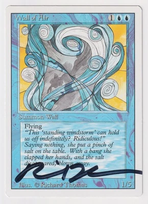 Signed Wall of Air LP Revised Edition Artist Richard Thomas 1994 WOTC MTG Magic! - Image 1 of 2