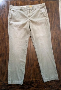 Pilcro and the Letterpress Anthropologie Khaki Chino Pants No 32 Slim Fit - Picture 1 of 14