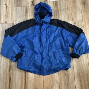 Vintage 1996 Unlimited Marlboro Men’s Blue Windbreaker Hooded Rain Jacket Sz L - Picture 1 of 9