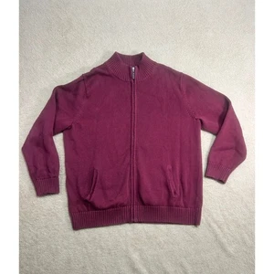 Suéter LL Bean Para Hombres Cremallera Completa Cuello Simulado Borgoña Algodón XXL Regular - Imagen 1 de 6