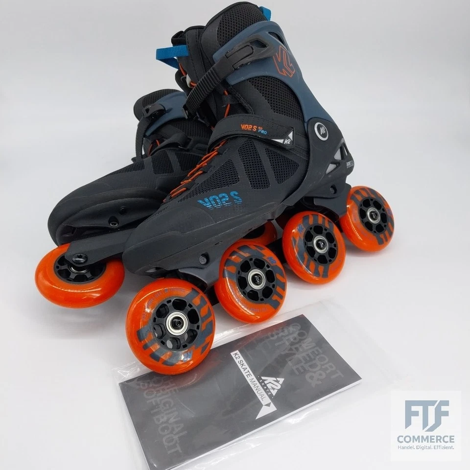 K2 Skates Unisex Inline Skates VO2 S 90 black - blue - orange 30G0245 size 44