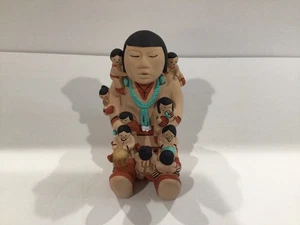 VINTAGE SIGNIERT Cleo Teissedre Geschichtenerzähler Figur 1986 selten Keramik Skulptur - Bild 1 von 6