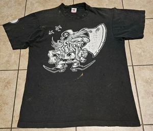 Vintage Sympathy For The Record Industry Garage Punk Rock Distress T Shirt L 90s - Picture 1 of 9