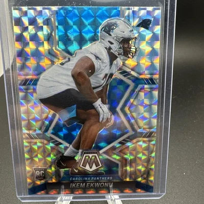 Ikem Ekwonu 2022 Mosaic Football Silver Blue Prizm RC #369 - Image 1 of 4