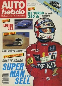 AUTO HEBDO Nr. 582 vom 15. Juli 1987 GP ENGLAND R5 TURBO LIGIER JS2 - Bild 1 von 1