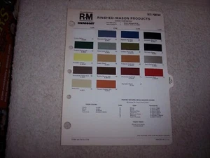 Pontiac Exterior R-M 1973 pintura viruta carta de colores #314 - Imagen 1 de 3
