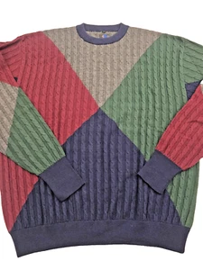 Suéter De Colección Callaway Golf Nordstrom Lana Merino Hecho en Italia Colorblock - XL - Imagen 1 de 9