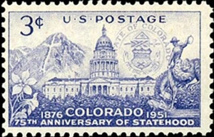 USA 1951 - 75th. Anniversary of Colorado Statehood, 1876-1951 - MNH--Scott #1001 - Picture 1 of 1