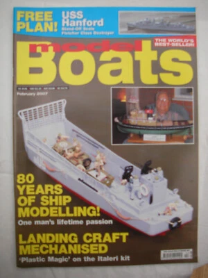 Model Boats plans USS Hanford semi scale destroyer with magazine February 2007 — 第 1/4 张图片