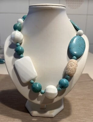 	COLLANA PIETRE DURE TORCHESITE AGATA BIANCA  - Immagine 1 di 3