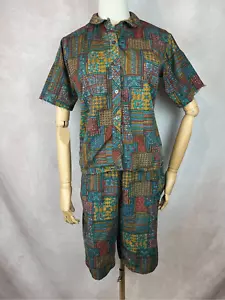Jantzen Vintage Hawaiian Tiki Cabana 1950s Short and Top Set Pinup Vacation Rare - Picture 1 of 15