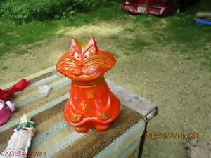 1968 PACIFIC STONEWARE INC. PURDY PUSS CAT LARGE COOKIE JAR BY SCARPINO - Picture 1 of 7
