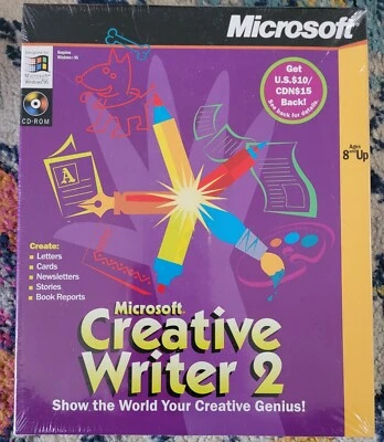 GENUINE Microsoft Creative Writer 2 0 Authentic NEW & SEALED Windows 95 - Image 1 of 4
