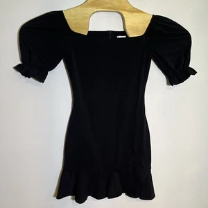 Princess Polly Women’s 2 Precious Thing Mini Dress Black Stretch Ruffle - Picture 1 of 8