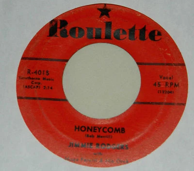 Jimmie Rodgers on Roulette Label / 45 rpm / Honeycomb /Their Hearts Were Full... - Image 1 of 2