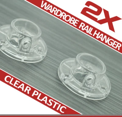 PDS 2 Wardrobe Rail Hanger Rod Socket Fitting Standard Support Tube End Brackets