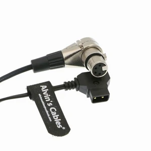 Right Angle XLR 4 Pin Female to DTap Power Cable for Sony F5 F55 Blackmagic 60cm - Picture 1 of 5