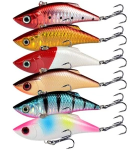 6PCS Fishing Lures VIB Crankbaits Minnow Swim Bass Sinking Hard Baits Artificial - Picture 1 of 9