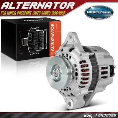 Alternator for Honda Passport Isuzu Rodeo 1996-1997 L4 2.6L 60A 12V CW 1-Groove - Image 1 of 4
