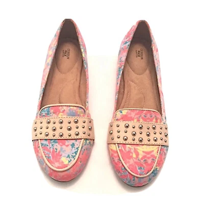 Avon Cushion Walk Floral Studded Loafer Sz 7 Slip-on Flats Shoes Stud Pastel - Image 1 of 4