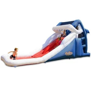 Neu Great White Shark 21' lang aufblasbares Wasserrutschengebläse Dual Racing Slide - Bild 1 von 5