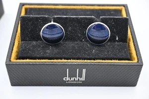 Dunhill Blue Roadster Headlamp Silver Cufflinks, in original box - Picture 1 of 5