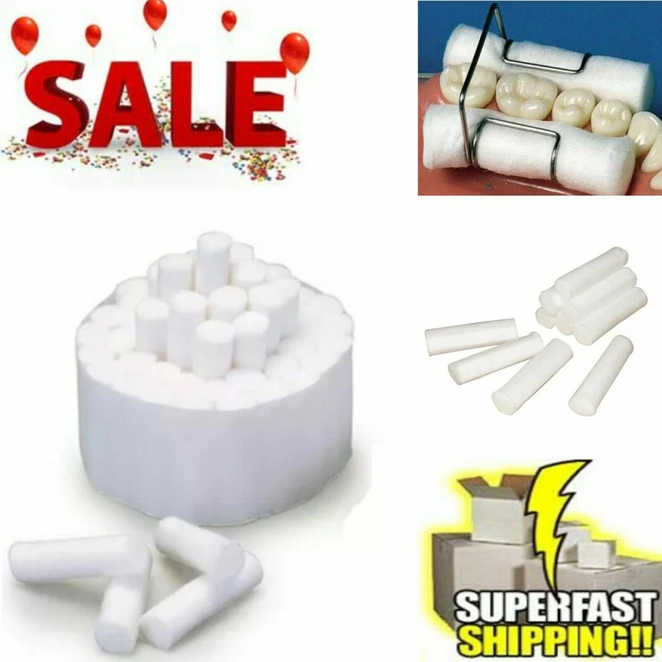 500 pcs Dental COTTON ROLLS #2 MEDIUM - US SELLER  Cotton Roll Dispenser - Image 1 of 4