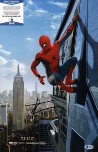 Tom Holland signiert Spider-Man Homecoming 11x17 Filmplakat Foto Beckett Echtheitszertifikat - Bild 1 von 4