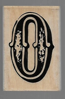 STAMPABILITIES rubber stamp RODEO UC O  wood mounted - Image 1 of 2