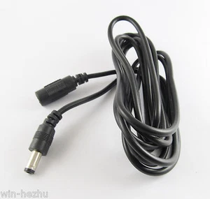 CCTV DC Power 5.5mm x 2.1mm Female To Male Plug Cable Adapter Extension Cord 2M - Picture 1 of 3