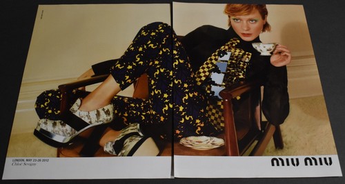 2012 Stampa Pubblicità Abbigliamento Stile Moda Arte Miu Miu Chloe Sevigny Londra Gambe Tacchi