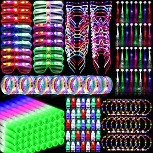 Ceenna 252Pcs Glow In The Dark Party Supplies Christmas LED Light Up Toys Par... - Picture 1 of 7