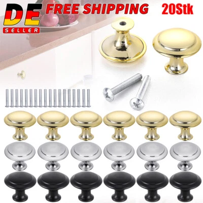 20 x Möbelknöpfe Möbelgriffe Schrankknopf Möbelknäuf Tür Knopf Edelstahl - Bild 1 von 4